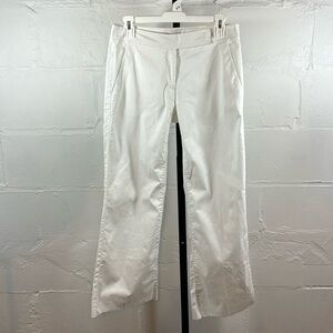 Eileen Fisher Raw Hem Ankle Pants Size XS White Pockets